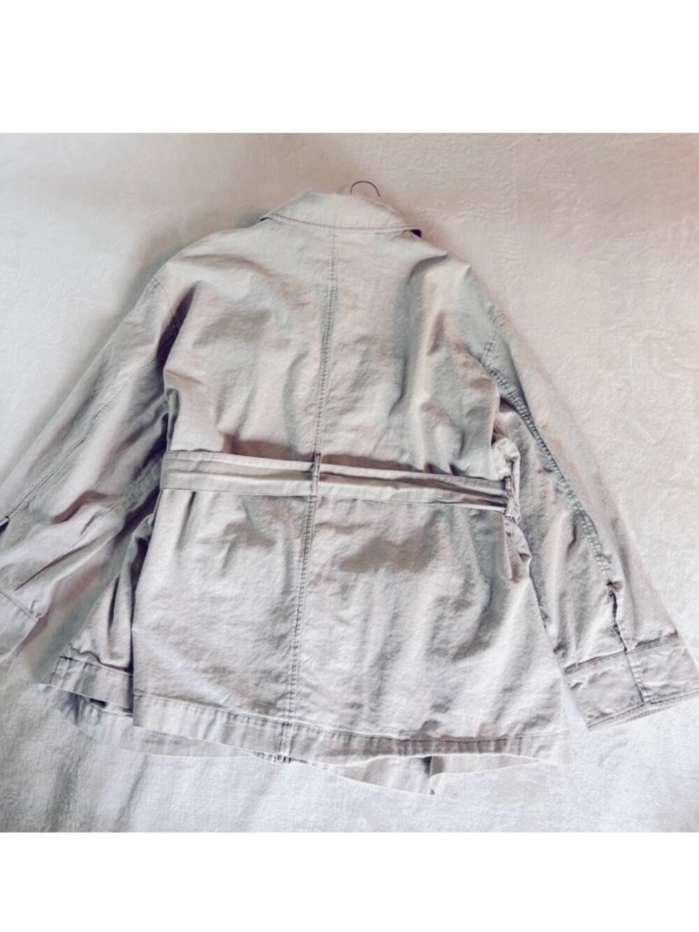 ASOS Taupe Utility Jacket With Tie Belt - Picture 7 of 10